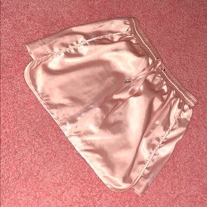 Baby Pink Silk Mini Skirt